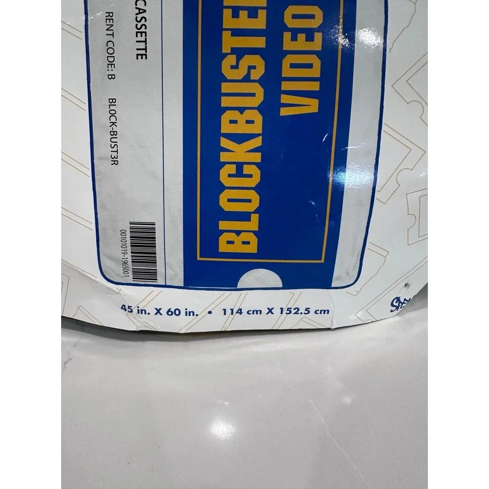 Blockbuster Video VHS Cassette Throw Blanket NWT Spencer's Rare 45 x 60 Blue